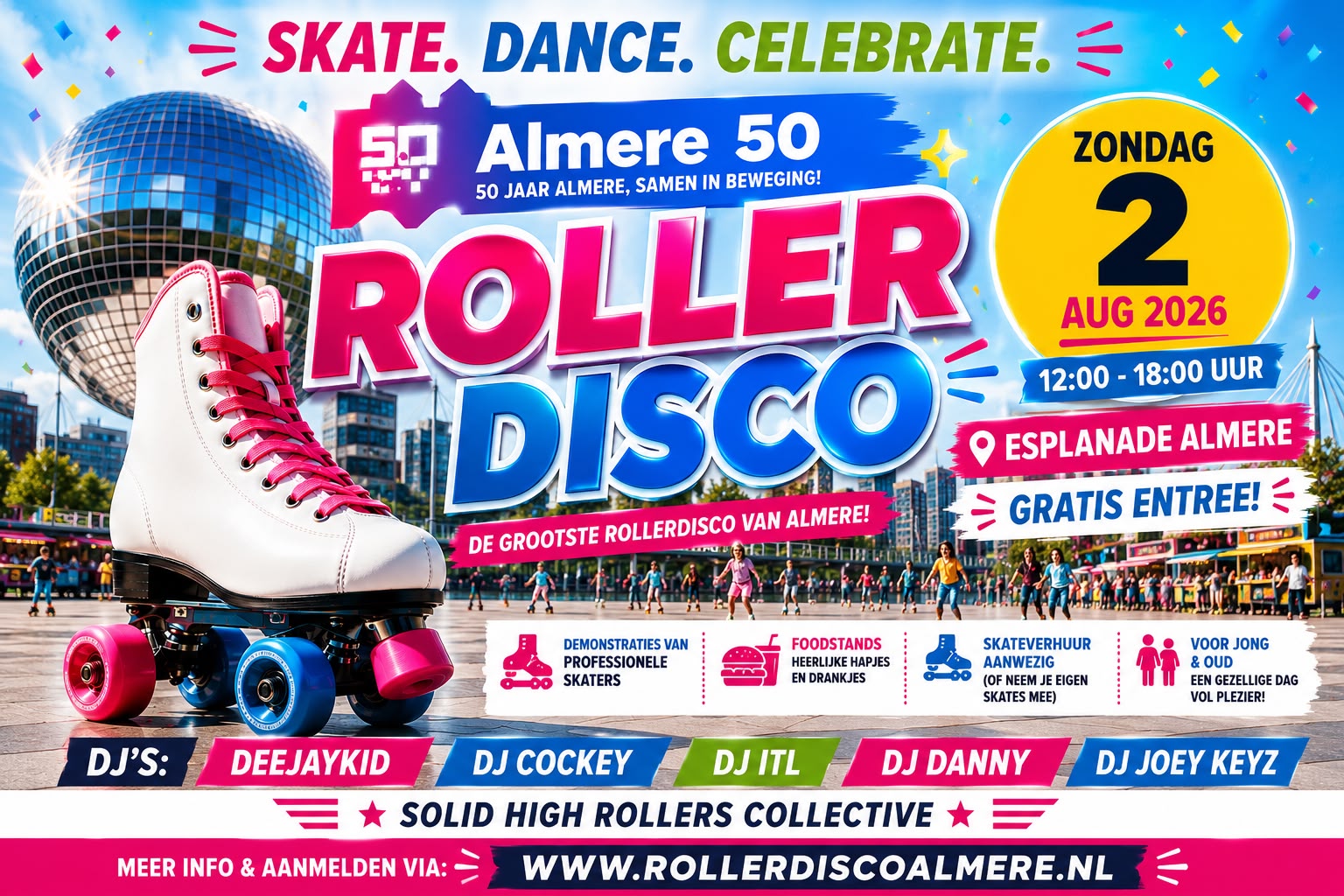 Roller Disco Almere flyer — 2 augustus 2026